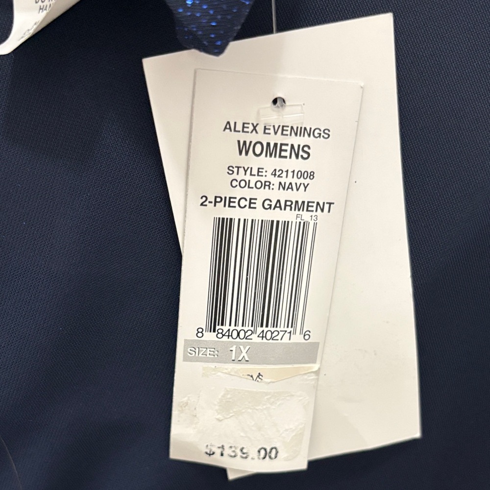 Alex Evenings Navy Glitter Blazer and Tank - Picture 6 of 10